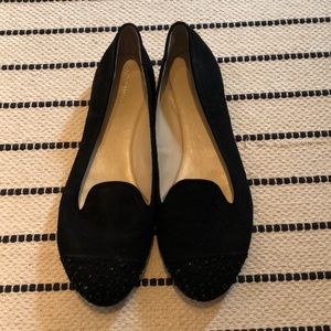 Nine West glitter toe smoking slipper / loafers